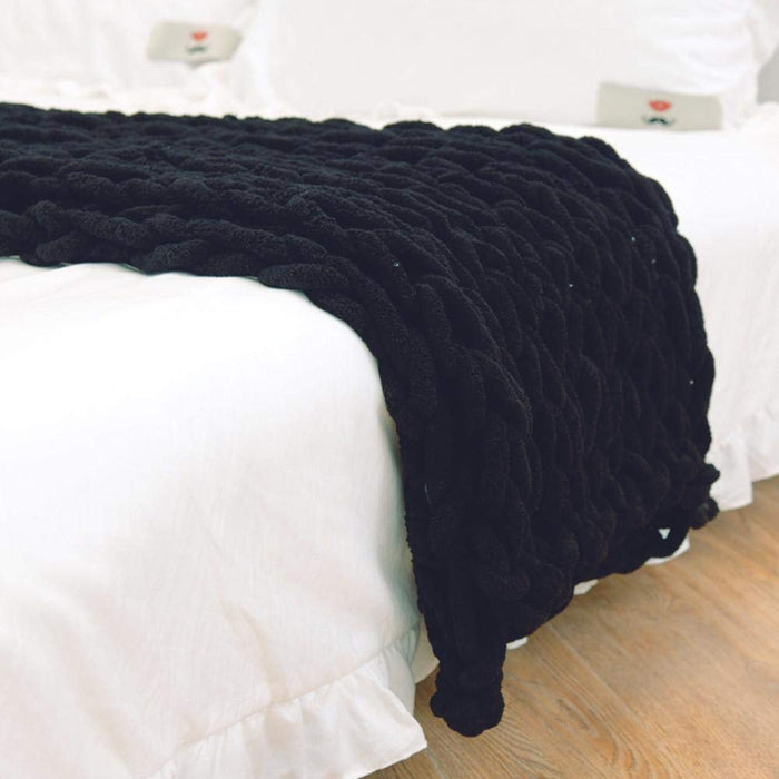 Chenille Chunky Knitted Blanket