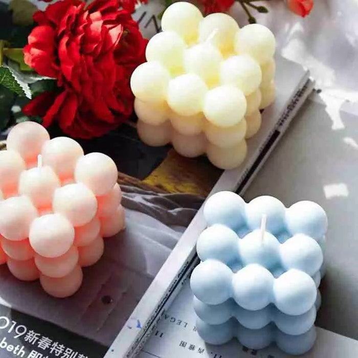 Bubble Cube Rose Fragrance Candle